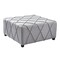 Armen Living Gemini Contemporary Ottoman in Silver Linen with Piping Accents and Wood Legs LCGMOTSLV - alternate 1
